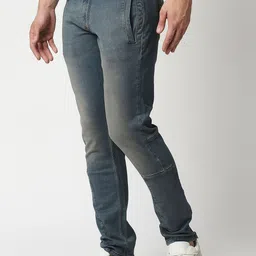 WAIMEA Men Blue Slim Fit Heavy Fade Stretchable Jeans image 3