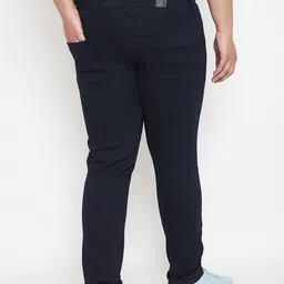 Instafab Plus Size Men Navy Blue Mid-Rise Clean Look Jeans image 5