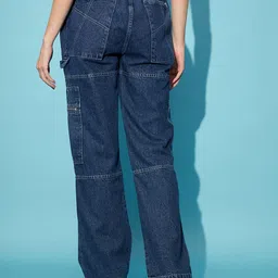 STREET 9 Women Blue Wide Leg High-Rise Clean Look Pure Cotton Jeans image 5