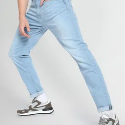 Flying Machine Men Slim Fit Low-Rise Stretchable Light Fade Cuffed Hem Jeans-picture-39