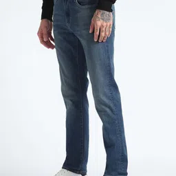 Flying Machine Men Tapered Fit Low Distress Light Fade Stretchable Jeans image 4