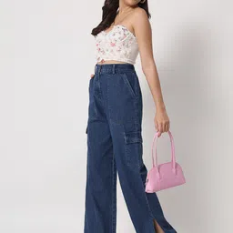 Chemistry Women Flared High-Rise Clean Look Cotton Jeans-image-79