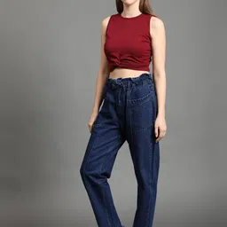 AngelFab Women Jean Straight Fit High-Rise Low Distress Jeans image 2