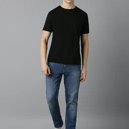 Louis Philippe Jeans Men Slim Fit Mildly Distressed Heavy Fade Jeans image 4