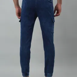 Cantabil Men Mid-Rise Light Fade Denim Jogger image 4