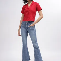 ELLE Women Bootcut Light Fade Stretchable Jeans image 2