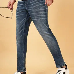 SF JEANS by Pantaloons Men Slim Fit Low Distress Light Fade Jeans image 4