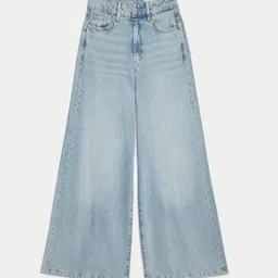 Marks & Spencer Women Wide Leg High Rise Heavy Fade Jeans image 5