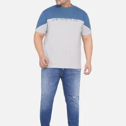 John Pride Men Plus Size Blue Mildly Distressed Heavy Fade Stretchable Jeans image 3