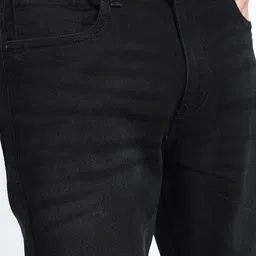 HIGHLANDER Men Black Slim Fit Low Distress Stretchable Jeans image 5