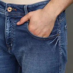 V-Mart Men Slim Fit Clean Look Light Fade Knitted Cotton Jeans image 2