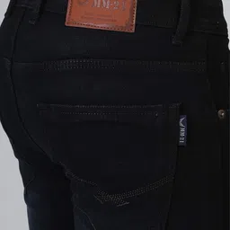 MM-21 Men Jean Fit Light Fade Embroidered Stretchable Jeans image 3