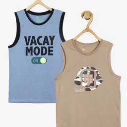 Alan Jones Boys Pack Of 2 Typography Printed T-shirt-picture-19