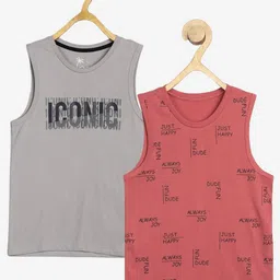 Alan Jones Boys Pack Of 2 Typography Printed T-shirt-picture-17