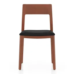 urban ladder Clarke Solid Wood Dining Chair Set of 2 in Honey Finish with Black Leatherette image 3