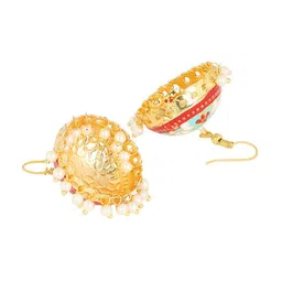 OOMPH Set of 2 Gold-Plated Dome Shaped Jhumkas Earrings image 4