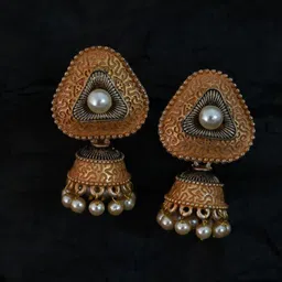justpeachy Gold-Toned Classic Jhumkas image 1