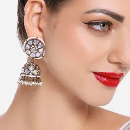 Zaveri Pearls Gold-Plated Contemporary Jhumkas-picture-28