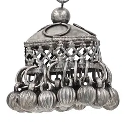 Sangria Silver-Plated Oxidized Jhumkas image 3