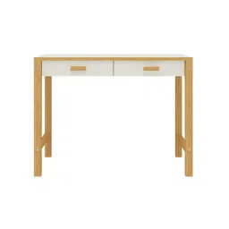 adona Exotica Solid Wood Study Desk with Drawers and Wooden Handles in Ivory Colour image 4