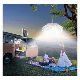 Garden Art Solar Flying Saucer Lamp 200W Ceiling Light Pendant Lamp and Solar Panel with Remote | 18650 Lithium Iron Battery,156 LED| Switch Gear 4 Modes| 4V|1200lm | (GAZB-F156) image 3