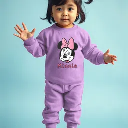 YK Disney Girls Embroidered Round Neck Long Sleeves Sweatshirt With Jogger-image-16