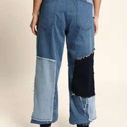 URA STREET Unisex High-Rise Mildly Distressed Applique Jogger Jeans image 5