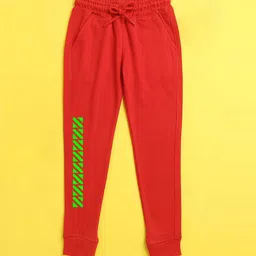 NUSYL Kids Red Printed Mid-Rise Joggers-picture-43