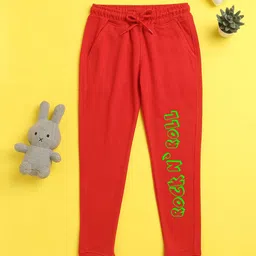 NUSYL Kids Red Printed Joggers-image-21
