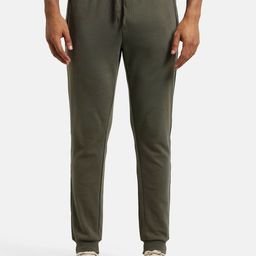 Jockey Men Olive Green Solid Cotton Slim Fit Joggers-picture-49
