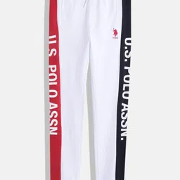 U.S. Polo Assn. Kids Boys Brand Logo Printed Pure Cotton Joggers-picture-34