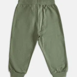 Pantaloons Baby Infant Boys Olive-Geen Solid Cotton Joggers image 3