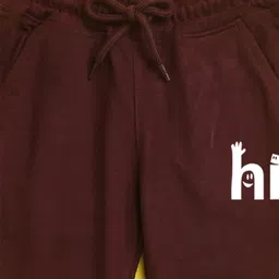 NUSYL Kids Burgundy Printed Joggers image 3