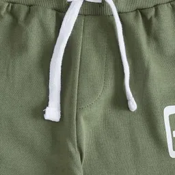 Pantaloons Baby Infant Boys Olive-Geen Solid Cotton Joggers image 2