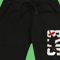 NUSYL Boys Typographic Printed Cotton Joggers image 4