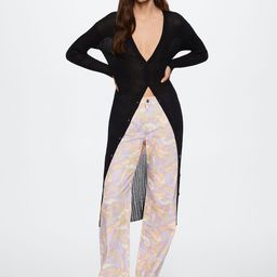 MANGO Women Black Ribbed Longline-picture-40