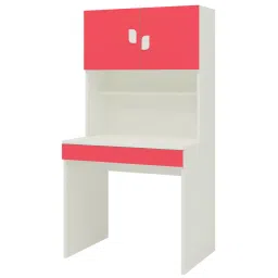 adona Corolla Kids Study Desk with Drawer Built In Bookshelf and Petal Handles in Strawberry Pink Colour image 2
