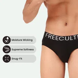 FREECULTR Snug Fit Organic Cotton Basic Briefs FC-CTN-B-BLK-01 image 2