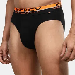 Jockey Pack Of 2 Combed Cotton Ribbed Briefs FP02-0205-BLACK image 2