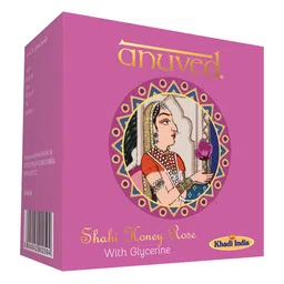 Anuved Set of 3 Shahi Herbal Soaps 125g each - Honey Rose + Khus + Sandal image 4