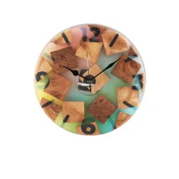 Wewood Pearl Resin Wall Clock Wood Oak Elegance With A Modern Touch image 3