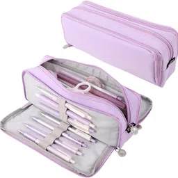 SGMVK Pencil Case Large Pencil Cases for Girls Boys Big Capacity Pencil Pouch with 3 Compartments School Stationary Kids College Students Office Aesthetic Pencil Pouch Teenage Adults (Purple) image 1