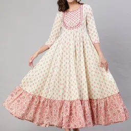 NISHABD Floral Printed Mirror Work Anarkali Kurta-picture-19
