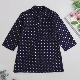 The Magic Wand Boys Geometric Printed Pure Cotton Straight Kurta-picture-14