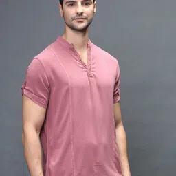 IDENTITI Men Peach Solid Slim Fit Casual Shirt-picture-22