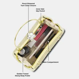 Lavie Womens Gold Star Framed Clutch with Detachable Strap (S) image 4