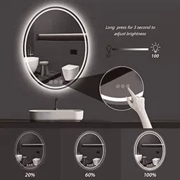 ledmirror.in Oval Shape Lighted LED Mirror Modern Vanity Mirror image 4