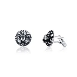 raajraani Pure 925 Sterling Silver Cufflink|King Sterling Silver Cufflink for Men| Oxidised Finish, No Stone | Gift for Him | (12.2 gms) image 1