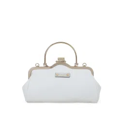 Akiki London Women Ealing Handle Clutch With Detachable Strap -White (S) image 4