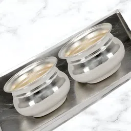 Sigaram 2-Pcs Grey Textured Bharani Cups image 3